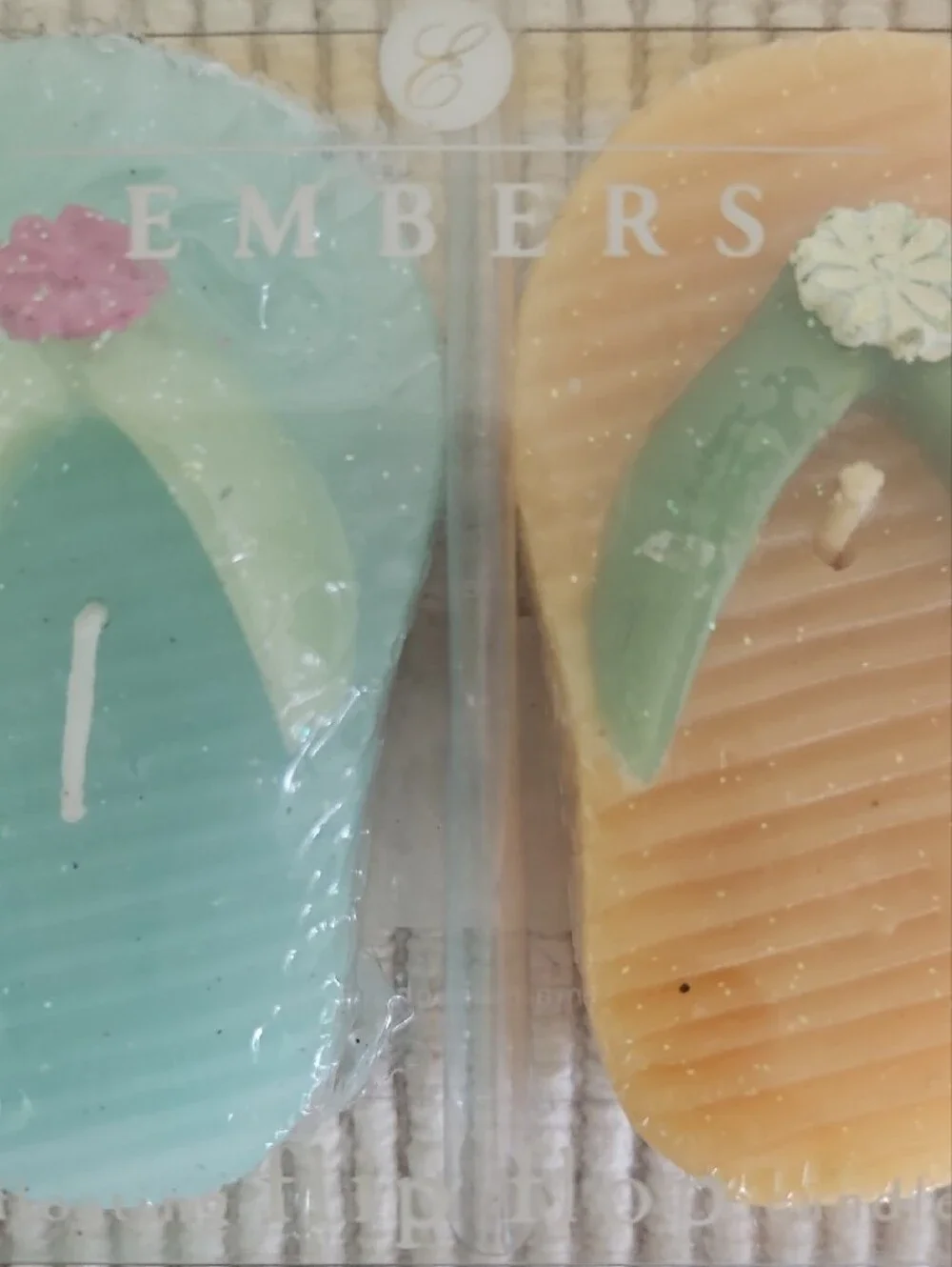 Flip-Flop Floating Candles - Mint Green & Peach- set of 4